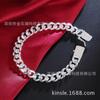 Comercio Exterior AliExpress Explosiones Joyería de Moda Plata Creativo Hebilla Cuadrada de 10 mm Pulsera Lateral para Hombres H032