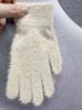 Guantes de felpa sin dedos para pantalla táctil para mujer, color sólido, cálidos, resistentes al viento, tejidos para ciclismo, específicos para adultos