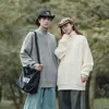 Suéter Pulôver de Meio Zíper Estilo Preguiçoso High-End Retrô Gola Outono e Inverno Novo Malha Solta Masculino