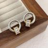 Pendientes de estilo europeo y americano con diseño de nicho femenino, pequeños, de cintura con incrustaciones de diamantes, ligeros y únicos, de lujo y de alta calidad.