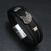Nova Pulseira de Couro Trançado com Cordão de Couro Masculina Pulseira de Couro com Fivela Magnética de Liga de Águia Pulseira de Couro Mais Vendida Transfronteiriça em Estoque