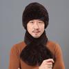Chapéu de pele para homens de meia-idade e idosos no outono e inverno engrossado quente Rex chapéu de pele de coelho para o velho pai cap inverno