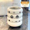 Cubo de basura con tapa y ruedas para uso doméstico en sala de estar, Lujo ligero, Gama alta, Elegante, Adecuado para cocina y baño, Cubo de basura móvil