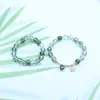 Nuevo Pulsera de Cristal Fantasma Verde para Mujer Pulsera de Vidrio de Pasto Marino con Cuentas Redondas Joyería para Amigos Puesto del Mercado Nocturno