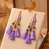 Pendientes Daisy nuevos de 11 colores, pequeños y frescos, con borlas retro, de múltiples capas, de cristal europeo y americano, joyería de moda, lote de 11