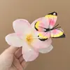Pinza para el Cabello de Mariposa Morada de Hada y Lirio Atmósfera de Verano Tocado Pinza de Pato Grande Agarrador Perezoso Accesorio para el Cabello para Fotos