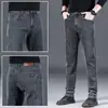 Calça Jeans Masculina 2025 Novo Estilo Reta Modelagem Solta Calça Masculina Primavera e Outono Fina Roupa de Trabalho Elástica Casual Versátil