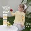 Ropa de Abrigo para Niñas, Nuevo Estilo de Otoño, Dulce Top Tejido, Ropa de Abrigo para Bebés, Moda Chic Estilo Francés, Encaje, Mangas Largas para Niños