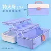 Caja plegable de tres niveles de gran capacidad para suministros de arte, caja de almacenamiento de pintura, caja de medicamentos para el hogar y organizador de cosméticos