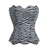 Espartilho de barbatanas para mulheres, estampa de zebra, suporte push-up para o busto, modelador sexy para usar por cima da roupa, estampa animal, atacado transfronteiriço