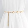 Vestido Gancho Bordado Cadena de Cintura para Mujer Moda Dulce Coreana Cinturón Metálico Decorativo de Perlas Nueve Piezas Peinado