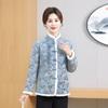 Jaqueta Floral Acolchoada de Algodão para Mulheres, Novo Estilo de Inverno, Casaco Floral Grande de Algodão do Nordeste, Forrado com Fleece e Espessado, Estilo Chinês, Jaqueta Curta Floral Pequena de Algodão com Botões