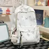Mochila de aspecto elegante estilo coreano, estilo Ins, para estudiantes mujeres, bolsa escolar linda de dibujos animados de gran capacidad, mochila ligera y simple