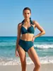 Bikini Transfronterizo Nuevo 2027 Traje de Baño de Playa de Comercio Exterior para Mujeres, Conjunto de Dos Piezas, Traje de Baño de Amazon en Stock