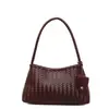 Bolso Cuadrado Pequeño Tejido Hecho a Mano de Nicho Coreano para Mujer 2025 Otoño Nuevo de Moda Retro Casual Bolso de Hombro o Axila