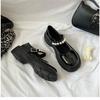 Zapatos de Cuero Estilo Británico Retro Francés para Mujer Primavera 2021 Nuevo Estilo Hada de Perlas Plataforma Zapatos Mary Jane