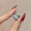 Pendientes de Plata S925 Incrustados con Diamantes para Mujer, Elegante Diseño Completo de Diamantes Microincrustados, Pendientes de Aro Personalizados, Joyería de Moda al por Mayor para el Día a Día