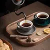 Xícara de café expresso, esmaltada estilo italiano, de parede grossa, extra grande, padrão europeu, xícara e pires de café coloridos clássicos, 80ml