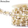 Cadena de código de soldadura con diamantes de imitación y perlas de fantasía con explosiones para zapatos de boda, ropa, accesorios de bricolaje, cadena de diamantes decorativa