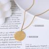 Estilo Francês Côncavo-convexo Face Design Colar Clavícula Cadeia Nicho Luz Luxo Titânio Aço chapeado 18 Real Gold Neckchain Joias P027