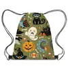 Bolsa de Regalo de Halloween Transfronteriza Nueva con Cordón Cordón Bolsa de Empaque Fruta de la Paz Bolsa para Dulces de Fiesta Bolsa Deportiva de Dibujos Animados