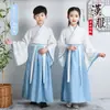Traje Tradicional Chinês Hanfu Infantil para Meninos e Meninas, Roupa de Performance Estilo Chinês para Alunos do Ensino Fundamental