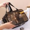 Bolsa Cosmética Transparente à Prova de Salpicos com Separação Seco e Molhado, Zíper de Camada Dupla Espessada, Bolsa de Higiene Pessoal de Viagem Visual para Banho, Praia, Armazenamento