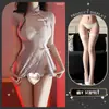 Lingerie Sexy Retro Cheongsam Bordado Vazado Saia Curta Sexy Costas Nuas Alça Puro Desejo Uniforme Tentação Qqny