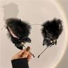Faixa de Cabelo de Pelúcia para Lavar o Rosto e Maquiagem, Orelhas de Gato e Urso Fofas de Desenho Animado, Acessórios de Cabelo Femininos de Desenho Animado com Estampa de Leopardo, Novos Acessórios de Cabeça