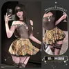 Lencería sexy Jinxiailu para aire acondicionado, body de deseo puro estilo universitario, no necesita quitarse, conjunto sexy de malla para mujer