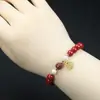 Pulseira de Pérolas de Areia Dourada Roxa de Alto Teor, Fivela de Segurança de Cinábrio do Ano Zodiacal, Pulseira Pixiu Joias DIY Atacado