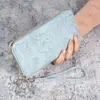 2024 Nova carteira feminina longa coreana estilo elegante Hand-held moeda bolsa zíper multi-funcional bolsa de telefone móvel das mulheres