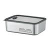 Caja Crisper de Acero Inoxidable 304 con Tapa de Vidrio Visible, Caja Selladora con Agujero Transpirable, Lonchera de Gran Capacidad, Múltiples Especificaciones, Apta para Microondas