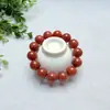 Pulsera de Joyería de Seda Dorada de Xinjiang al por mayor Pulsera de Piedra Aventurina Roja Dulce con Cuentas Redondas para Mujeres Suministro para Transmisiones en Vivo Dropshipping
