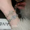 Pulsera de Flor de Circonita Super Brillante Estilo Francés, Elegante y Dulce, Estilo de Nicho, Pulsera Versátil, Lujo Ligero, Sensación de Alta Gama, Joyería para Mujer
