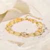 Pulseira de Cristal Oval Irregular Estilo Coreano Pequena Fresca Simples Pulseira de Citrino Pulseira de Contas Presente para Meninas Estudantes