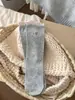 Meias largas de urso bordadas cinza-rosa~ Meias fofas de outono para meninas, na altura da panturrilha, estilo coreano, com laço, listradas, meias ins