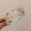 Tiara Bordada Fresca e Colorida em Estilo Chinês para Meninas, Afina o Rosto, Coroa Alta, Acessório de Cabelo Floral Versátil de Aba Larga