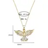 Collar de acero de titanio ligero y lujoso con alas de fénix para mujer, colgante de circonita de estilo moderno y extensible, joyería de cadena.