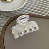 Exquisito Pasador Mediano de Acetato Imitación para Mujer, Estilo Coreano Elegante, Pasador para la Parte Trasera de la Cabeza, Pinza Tiburón para Moño, Accesorios para el Cabello al por Mayor