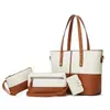 Set de Bolsas Tote Clásicas de Gran Capacidad Bloque de Color para Mujer 2026 Bolso de Hombro Práctico Tarjetero Venta al por Mayor Transfronteriza Bolso para Mujer