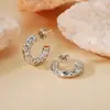 Pendientes de Aro Grande Exagerados Estilo Europeo y Americano de Acero de Titanio para Mujer, Pendientes Circulares de Lujo Ligero de Gama Alta, Accesorios Versátiles para Orejas Estilo Ins, En Stock de Fábrica