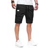 Pantalones Casuales Ajustados de Verano 2026 Estilo Casual Simple Europeo y Americano Color Sólido Pantalones con Parche de Cuero Ligeramente Elásticos Pantalones Cortos de Moda para Jóvenes