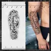 [15 opcional] Inglés flor cuerpo palabra explosión media manga tatuaje de jugo herbal impermeable duradero para hombres alto valor de color