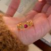 Anillo de esmeril estilo palacio chino, estilo nacional, con esmalte cloisonné y flor en forma de ventana, para mujer.