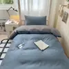 2026 Nuevo Modelo Color Sólido Dos Tonos Cama Individual para Estudiante Juego de Tres Piezas Cama Litera de Dormitorio Funda de Edredón Individual Funda de Edredón Pieza Única