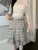 Xiu Xi Xi 2026 Otoño Nuevo Estilo Elegante Retro Cintura Alta Chifón Estampado Falda Adelgazante Longitud Media Falda Corta 85499
