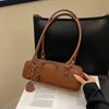 Bolsa de axila retrô casual estilo francês feminina 2024 nova moda textura elegante estilo ocidental doce bolsa de baguette spice girl