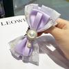 Diseño Original Elegante Pinza de Presión con Lazo de Alta Calidad Brillante Pedrería Perla Pasador Clip para la Parte Trasera de la Cabeza para Mujer Adorno para el Cabello