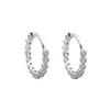 Selección Artística de Moda Europea y Americana Pendientes Redondos Brillantes con Tachuelas de Diamante de Moda, Pendientes de Aro Redondos de Circonita Únicos y Delicados, Estilo Coreano
